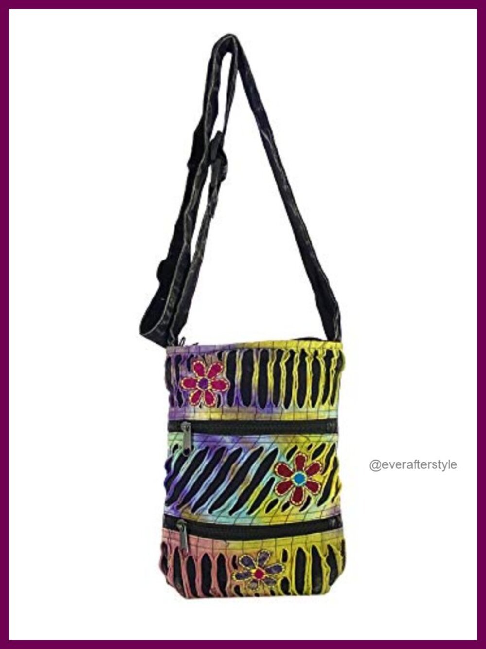Handmade Cotton Crossbody Bag Boho Hippie Patch Mini Purse